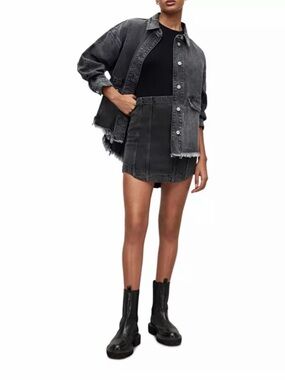 All Saints Denim Mini Skirt Set - Charcoal - Size 4